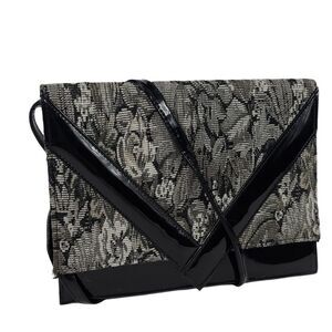 Vintae Black Floral Clutch & Crossbody Purse